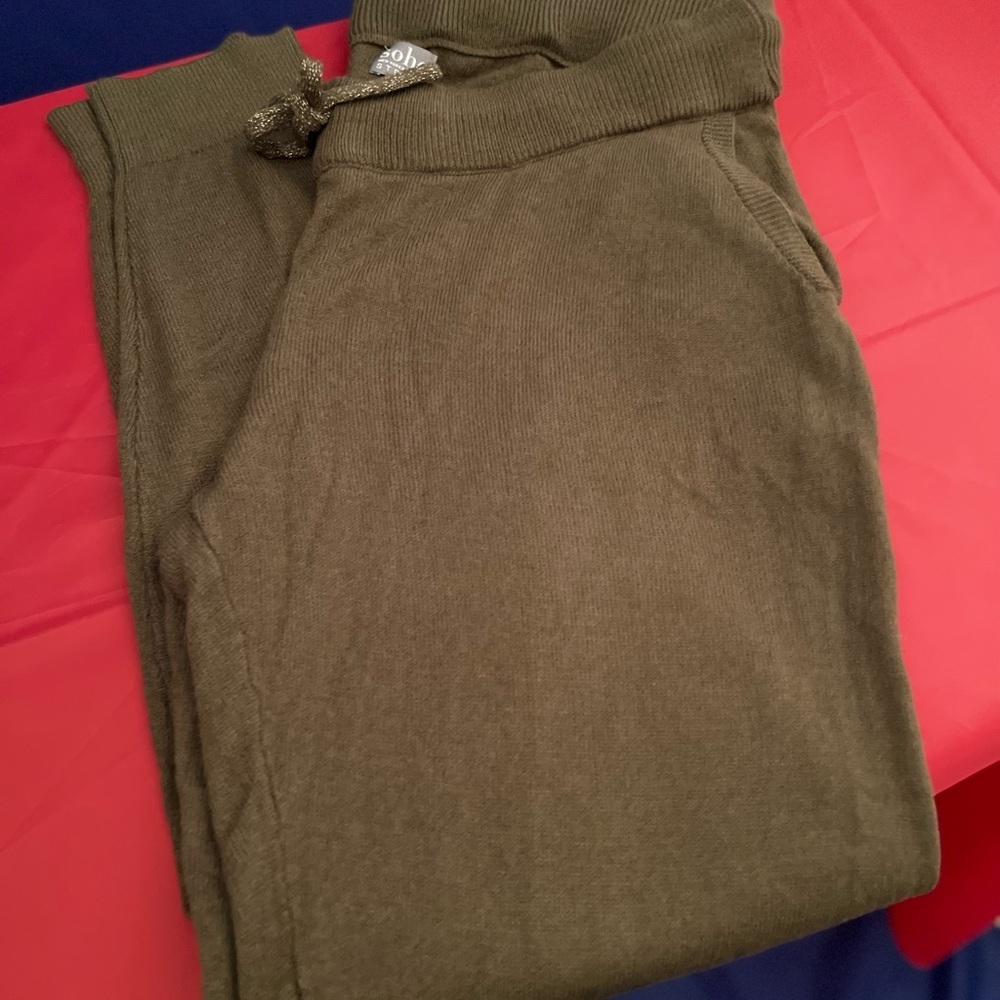 New York & Company Soho Street‎ Pants Womens XL Olive Green Knit Lounge Joggers